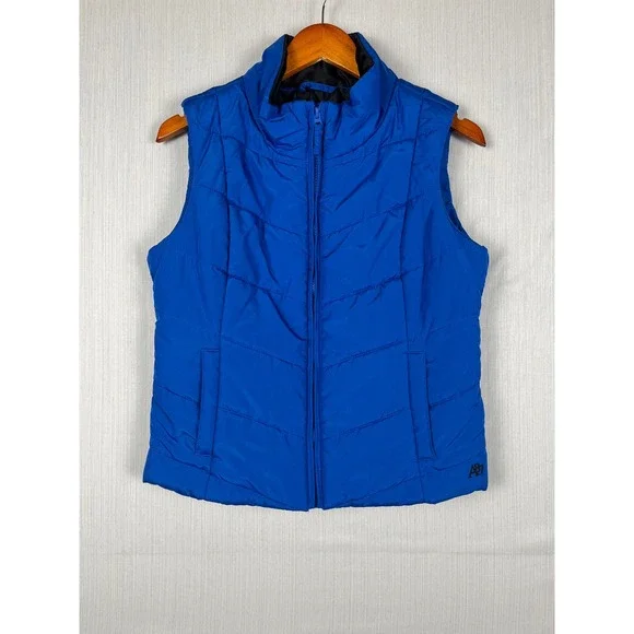 Aeropostale Puffer Vest Mens Medium Blue A87 Quilted Full Zip Sleeveless Jacket - Picture 2 of 7